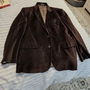 Stafford Red Velvet Classic Fit Blazer